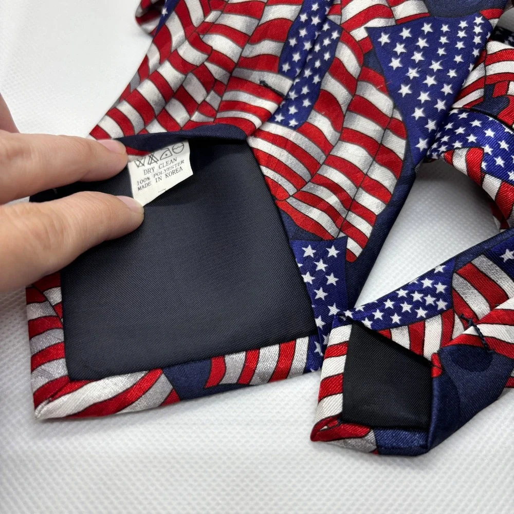 Steven Harris Hand Made American Flag Tie Patriotic USA‎ Necktie Americana